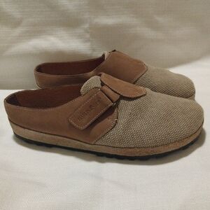 Haflinger Beige and Brown Slip-On Loafers